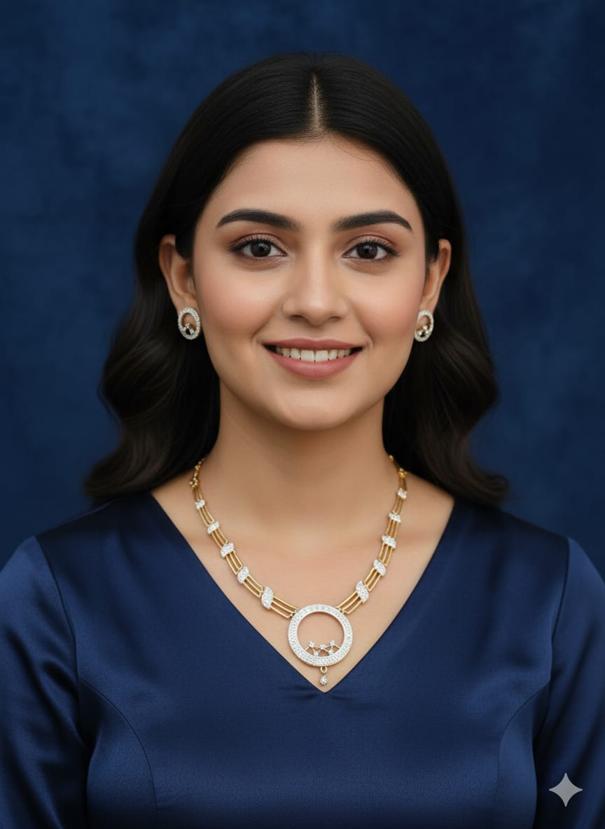 American Diamond Premium Quality Sleek Necklace With Earrings